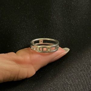 Designer Mose Code Sterling Silver Ring with mini stones/“diamonds” 3.5